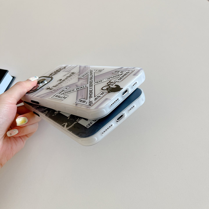 シンプル風 OffWhite iPhone15pro 保護ケース 男性愛用 オフ