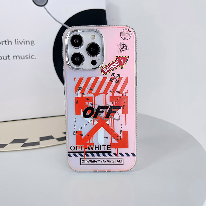 ブランドロゴ アイホン 14 スマホケース オフホワイト off white