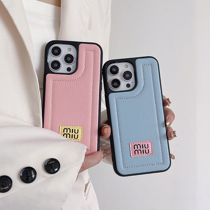miumiu風 iphone 15カバー レザー