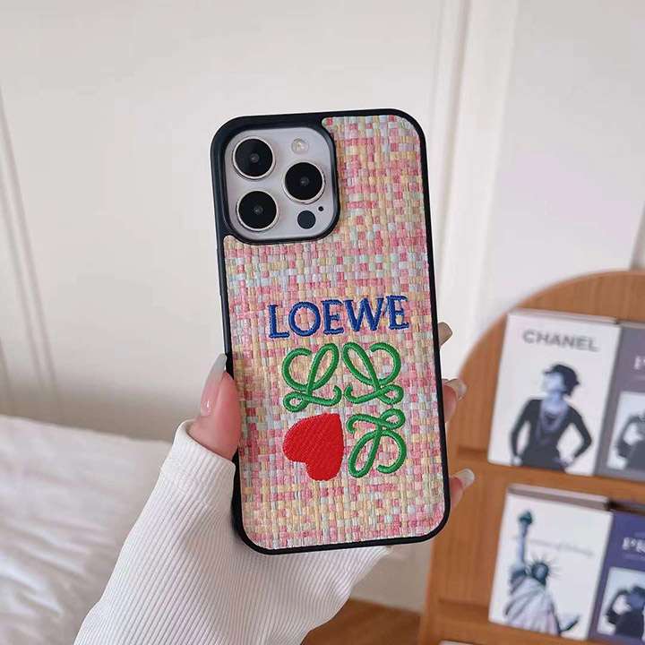 刺繍 loewe iphone 14 ケース