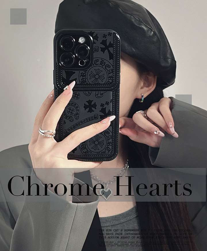 ブラック アイフォン 14 スマホケース chrome hearts