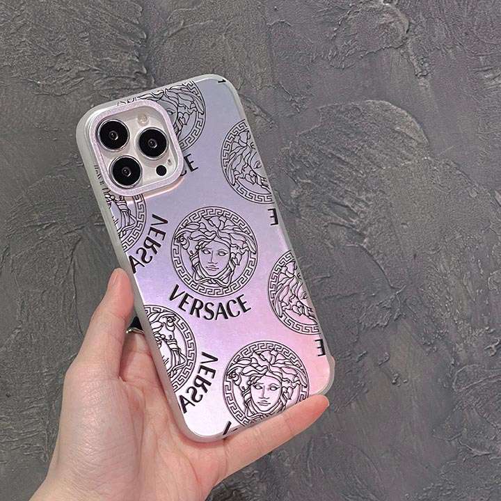 字母プリント アイフォーン 14 プロ カバー versace