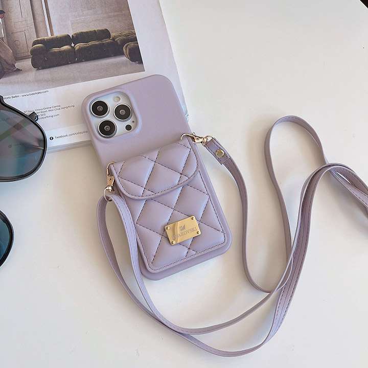 swarovski iphone15ケース ショルダー 斜めがけ