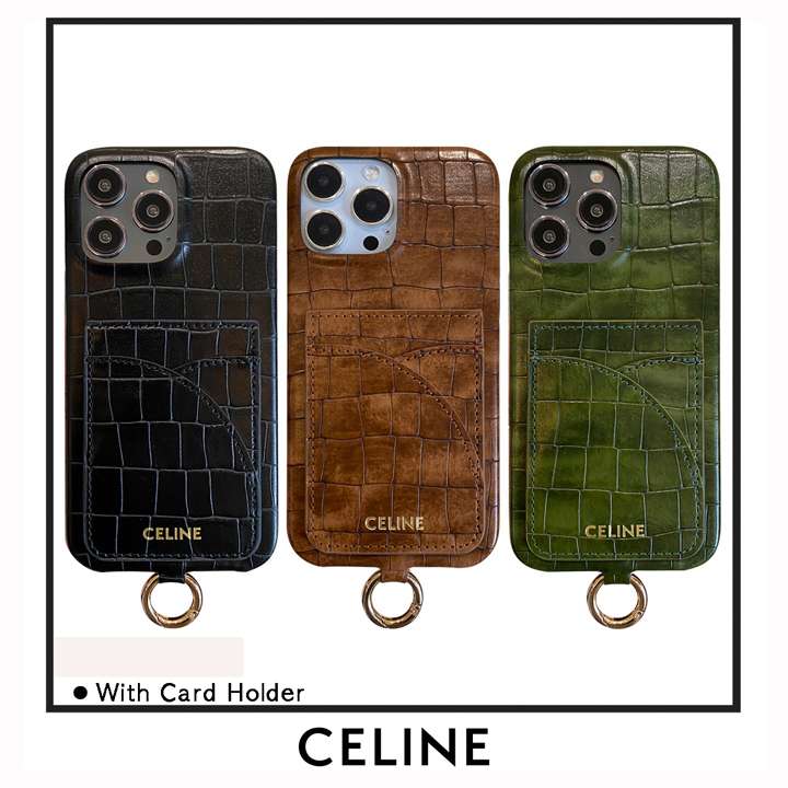 celine iphone15 proケースカード入れ