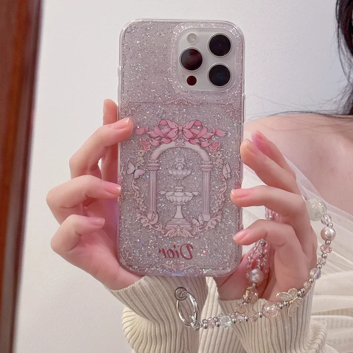dior iphone16 pro ケース 動く グリッター