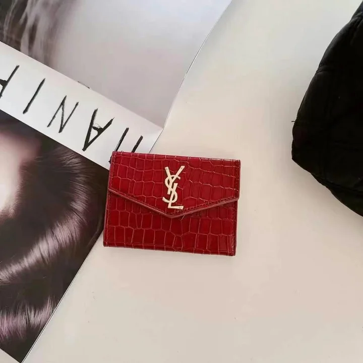 YSL ミニ財布 クロコ柄