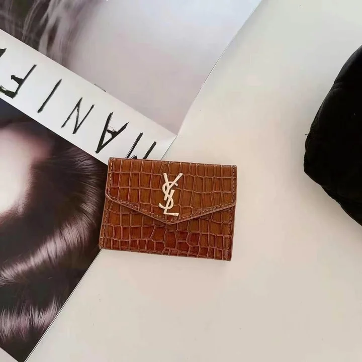 YSL ミニ財布 クロコ柄