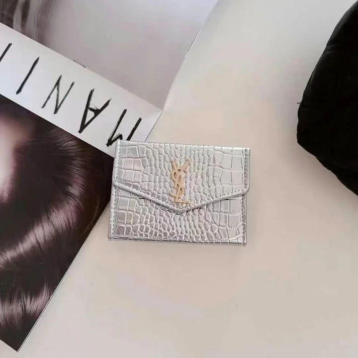 YSL ミニ財布 クロコ柄