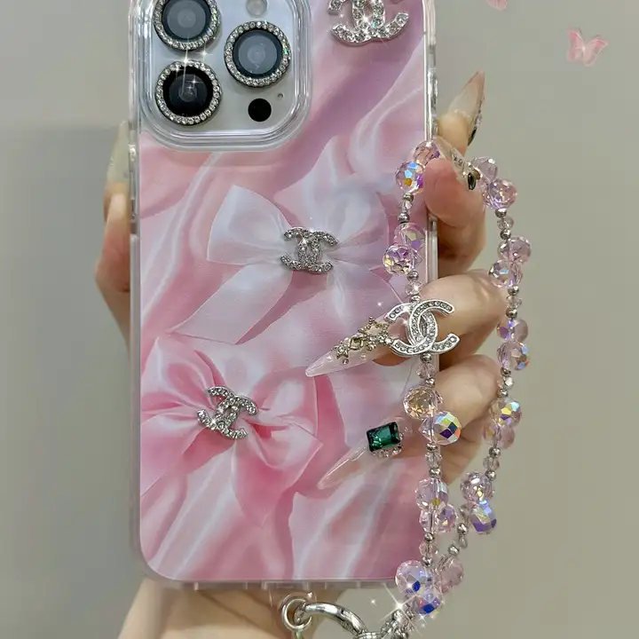 シャネル iphone16 proケース 背面 リボン