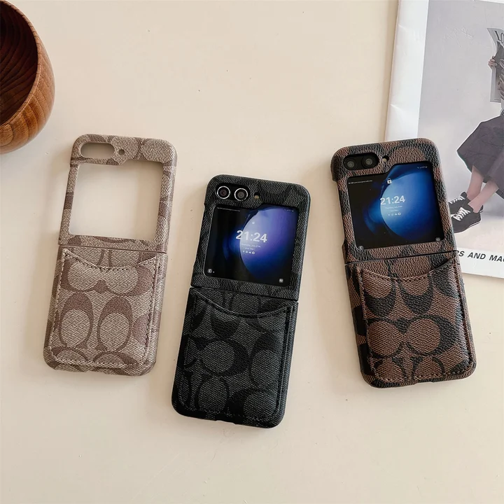 ギャラクシー ZFlip4 coach風 スマホケース レザー