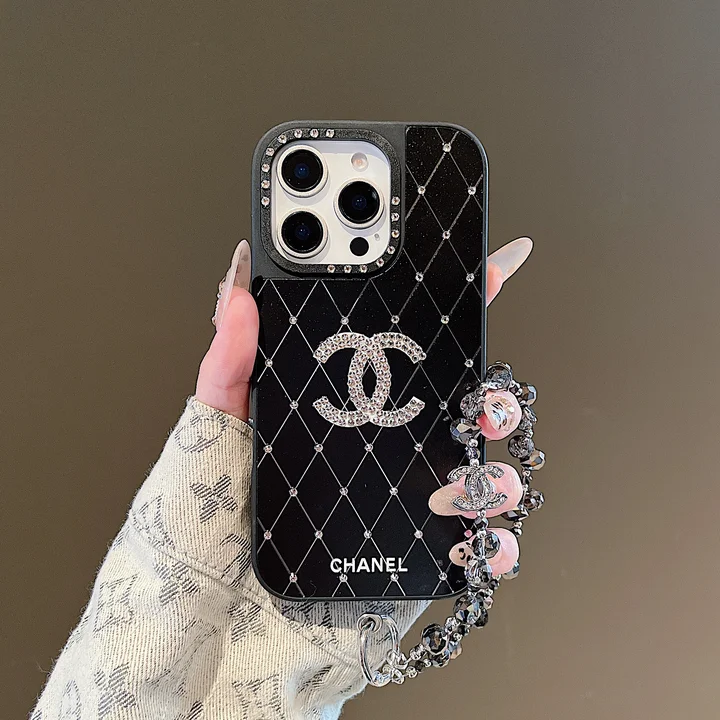 chanel iphone16 proケース ラインストーン付き