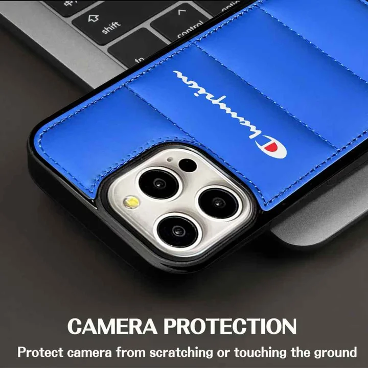 チャンピオンiphone16ケース ダウンジャケット風