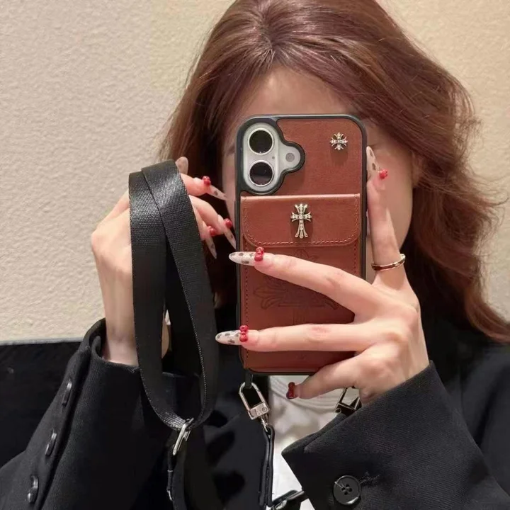 chrome hearts iphone 16 proケース ストラップ付き