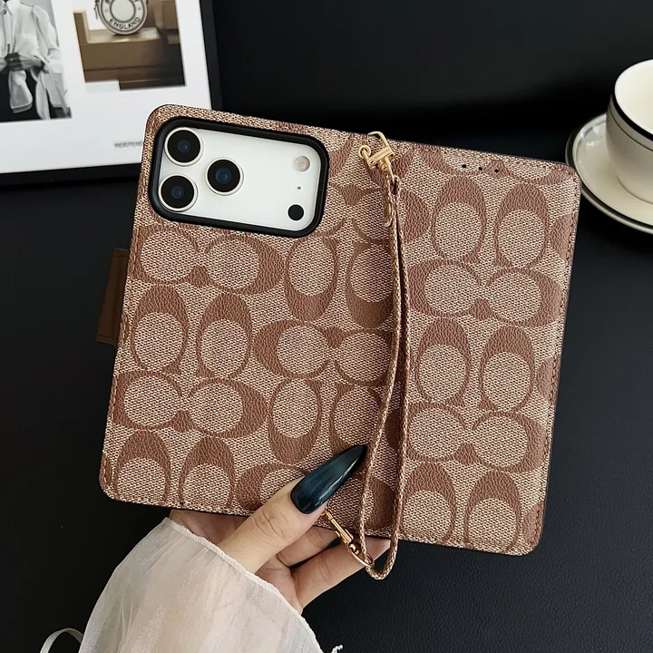 コーチiphone17air手帳ケース ストラップ 付き
