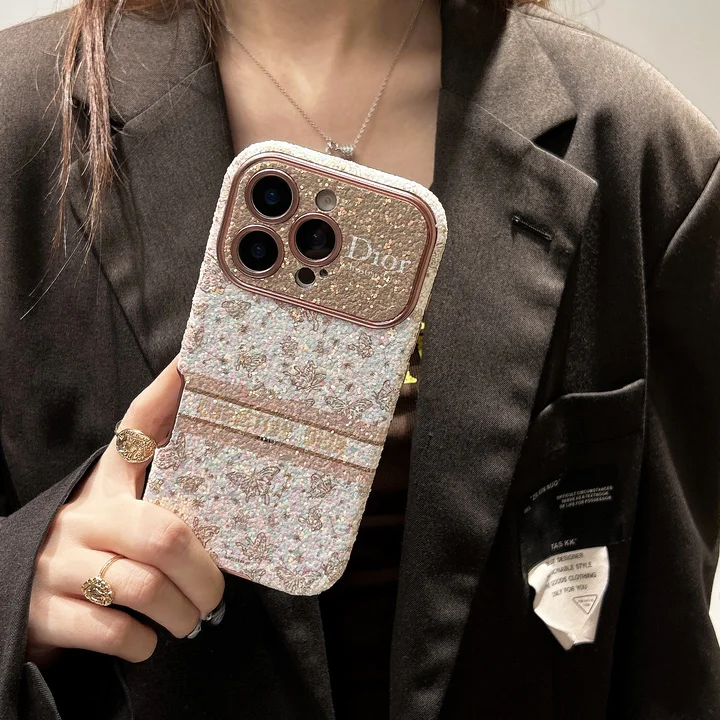 ディオールiphone17ケースキラキラ スパンコール