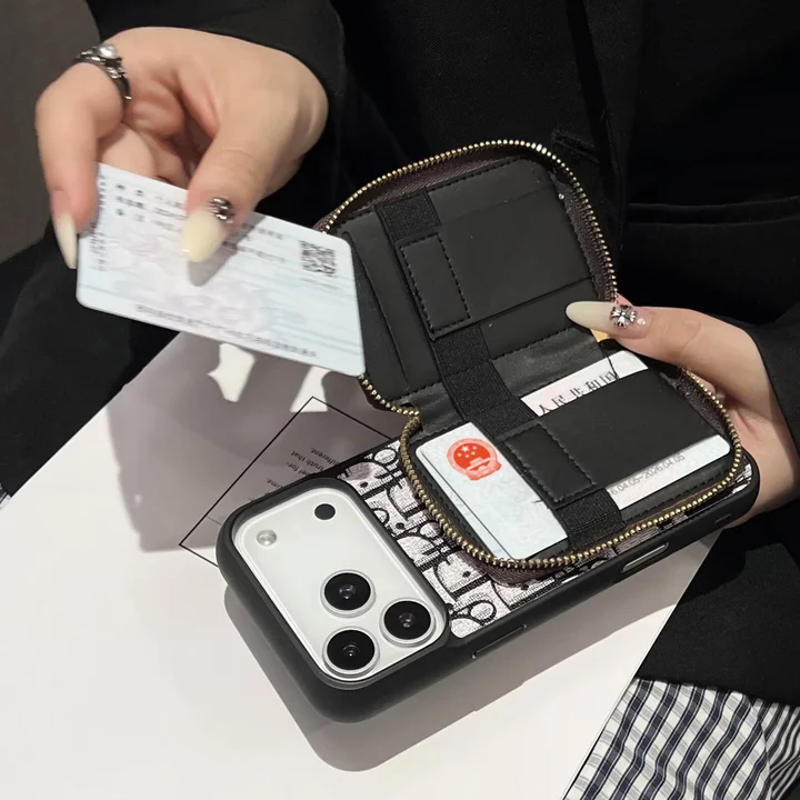 Dior iphone17proケース 背面ファスナーポケット付き