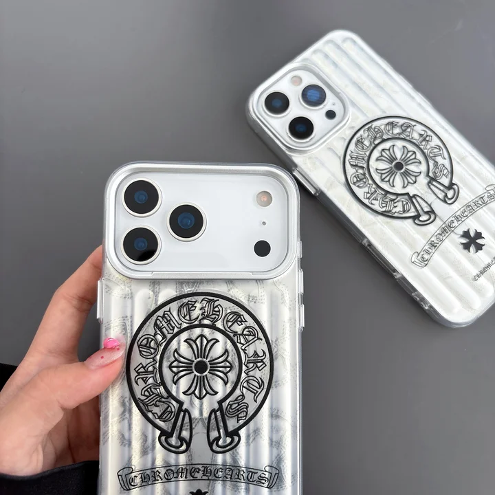 chrome hearts iphone17ケース メッキ シルバー