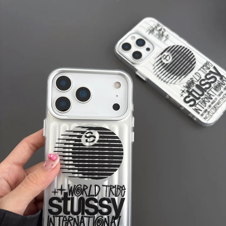 stussy iphone17 proケース 黒8 おしゃれ