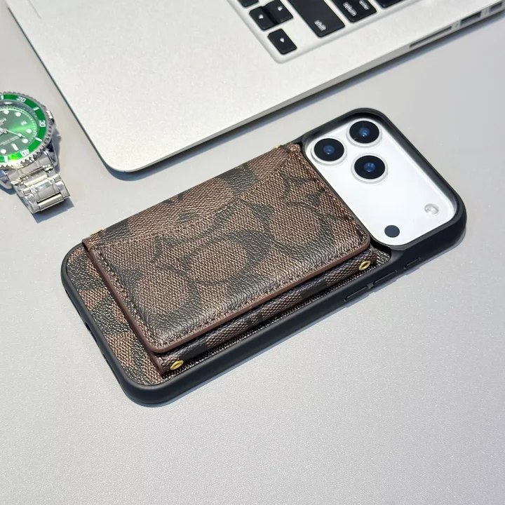 コーチiphone17proケース 本革 レザー