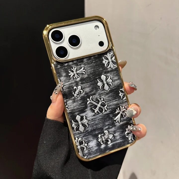 クロームハーツiphone17promaxケース 電気メッキ