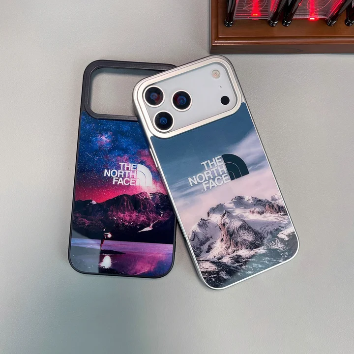 ノースフェイス iphone17promaxケース シルバー