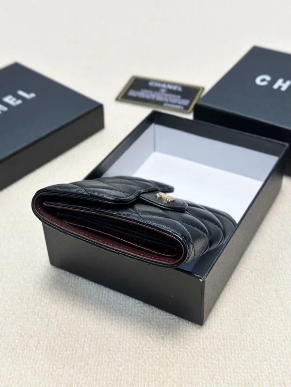 シャネルミニ財布 ブラック