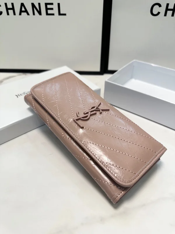 YSL ロゴ 二つ折り長財布