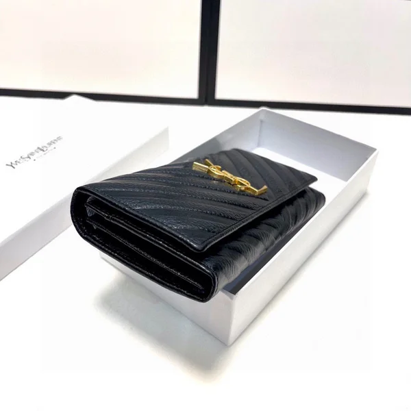 ysl 長財布 カーフレザー 黒