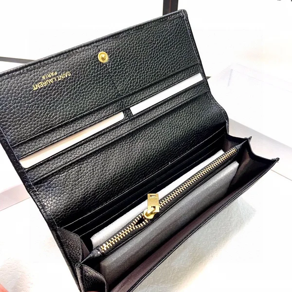 ysl 長財布 カーフレザー 黒