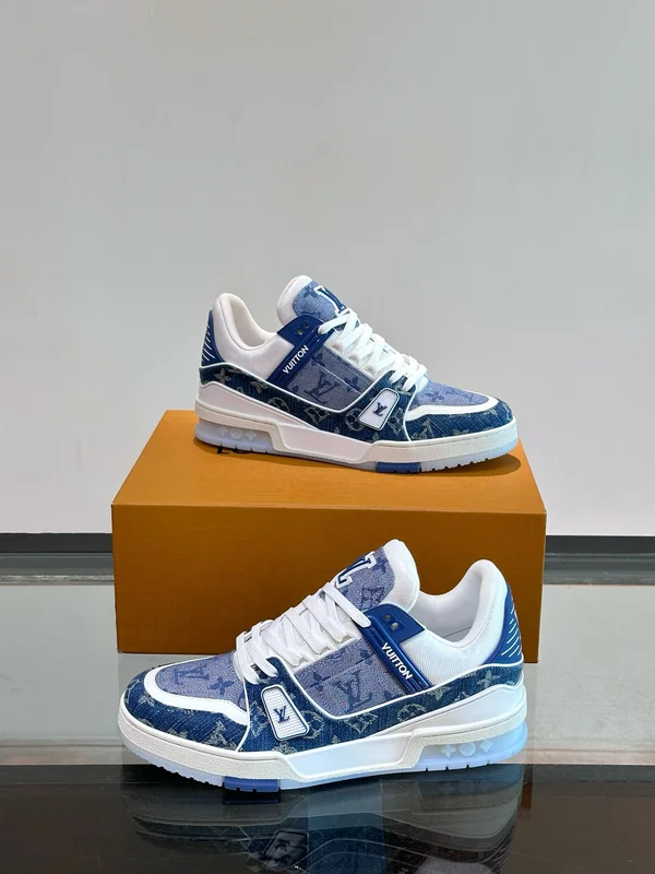 ルイヴィトン スニーカー デニム ブルー