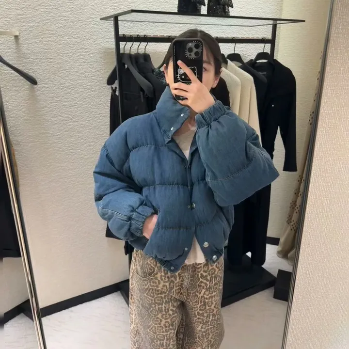 シャネルウォッシュド デニム ダウンコート