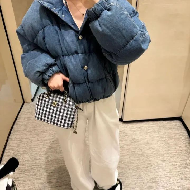 シャネルウォッシュド デニム ダウンコート