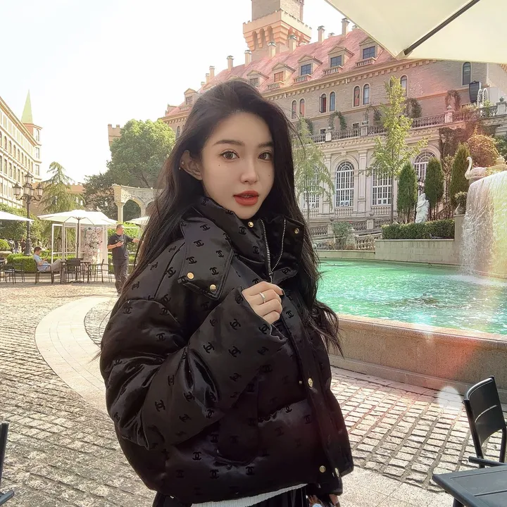 chanel ダウン ファッション