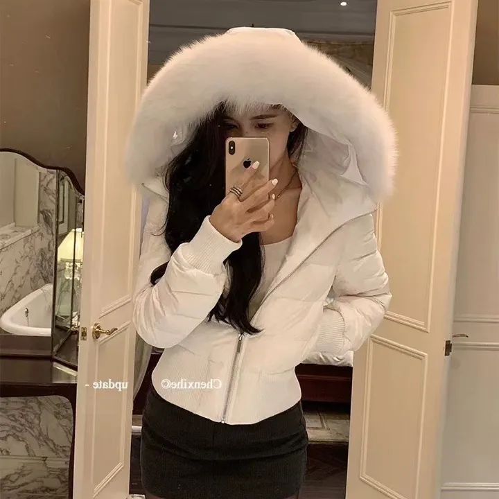 シャネルダウンジャケット ファー付き