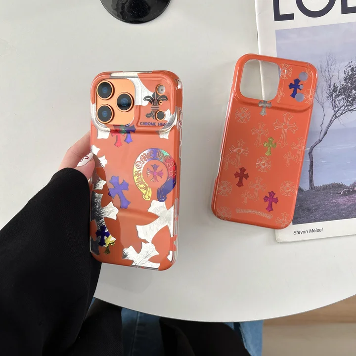 クロームハーツiphone17proケース オレンジ