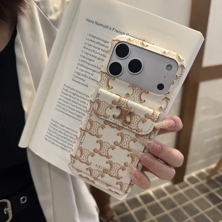 Celine iphone17 17pro 携帯ケース トリオンフ キャンバス カード入れ 薄型 耐衝撃 ブランド 通販
