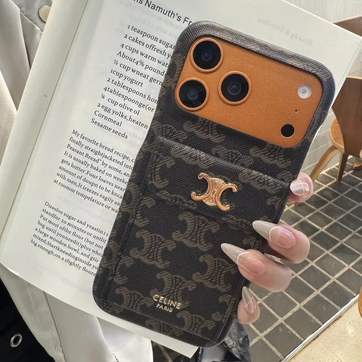 Celine iphone17 17pro 携帯ケース トリオンフ キャンバス カード入れ 薄型 耐衝撃 ブランド 通販