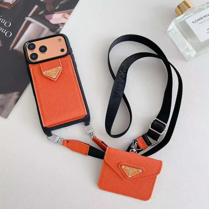 Prada iphone 17 pro max air 携帯ケース ショルダー ストラップ付き 背面 カード収納 サフィアーノ レザー ユニセックス おしゃれ