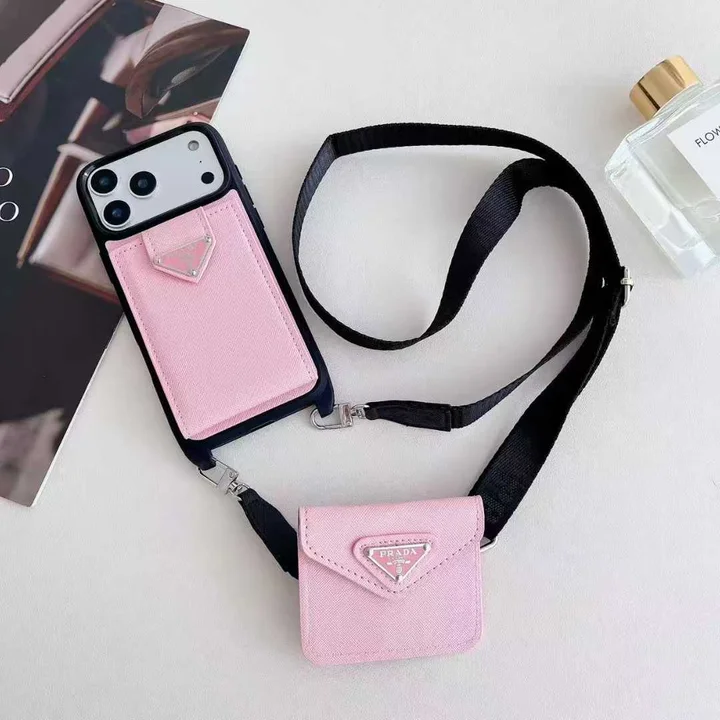 Prada iphone 17 pro max air 携帯ケース ショルダー ストラップ付き 背面 カード収納 サフィアーノ レザー ユニセックス おしゃれ