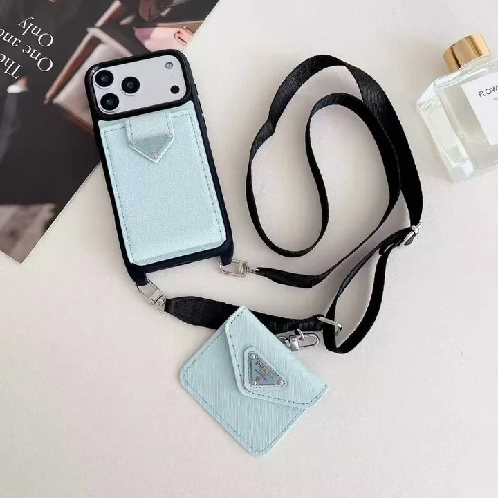 Prada iphone 17 pro max air 携帯ケース ショルダー ストラップ付き 背面 カード収納 サフィアーノ レザー ユニセックス おしゃれ