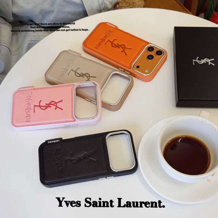 イヴサンローラン iphone17ケース ロゴ型押し