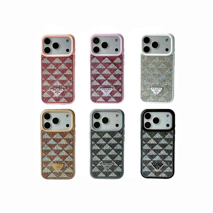 プラダ iphone17ケース ストーン装飾