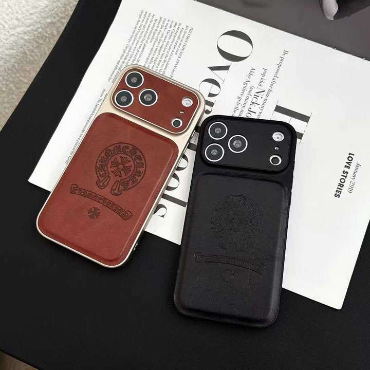 クロームハーツ iphone17 pro max携帯ケース エンボスレザー
