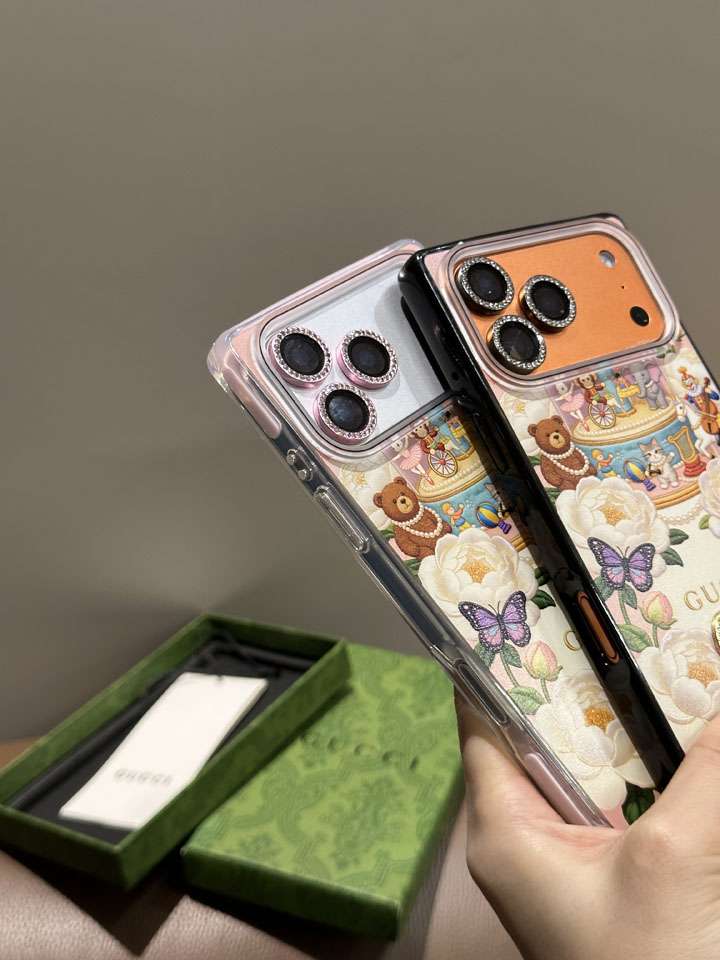 ラインストーン付き iphone17携帯ケース グッチ