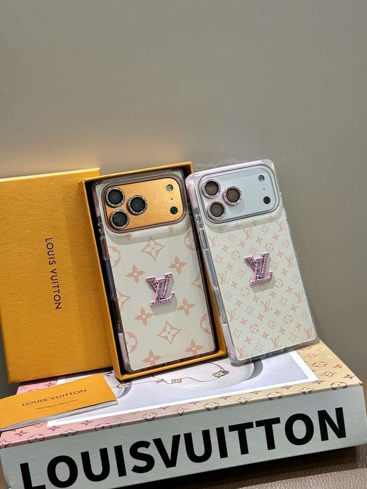 ルイヴィトン iphone17ケース ラインストーンロゴ