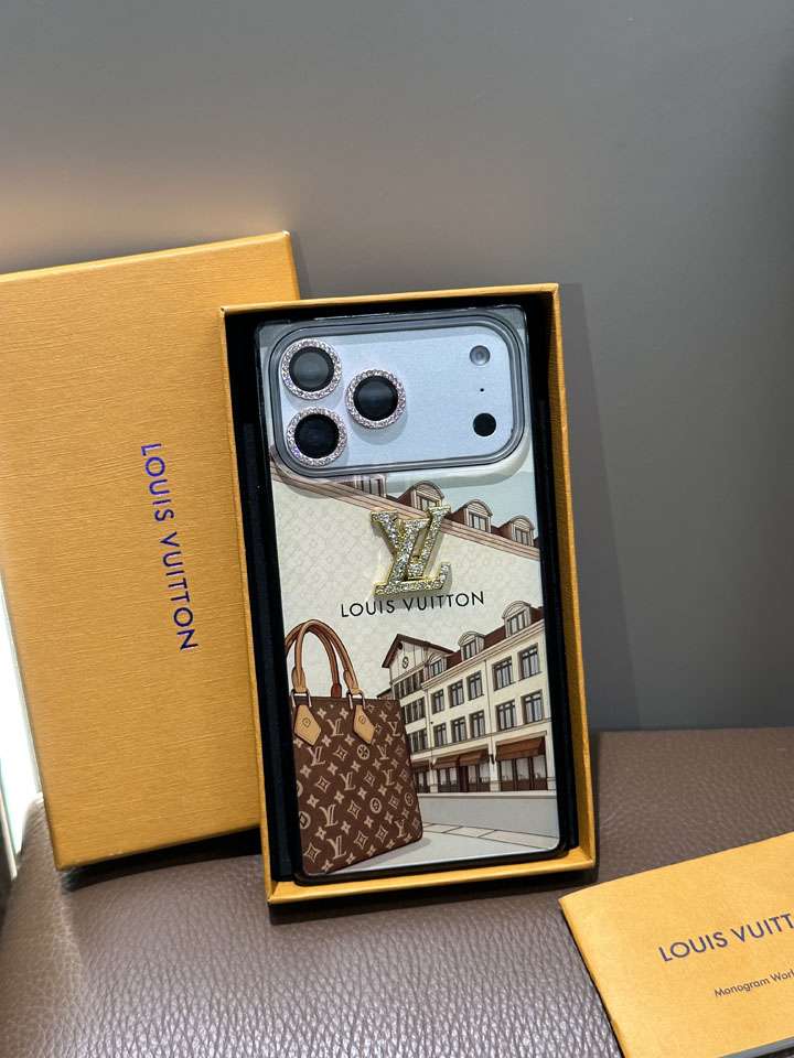 ルイヴィトン iphone17ケース ラインストーン ロゴ