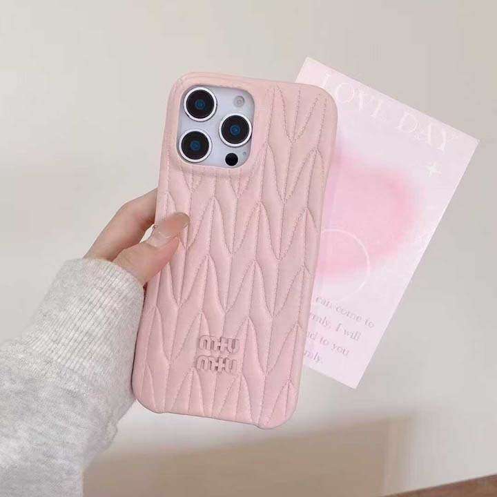 ミュウミュウ iphone17promaxケース ラムスキン