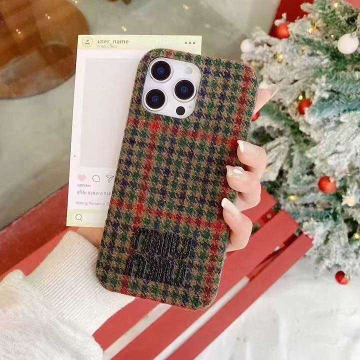 MiuMiu iphone17 promaxケースチェック柄
