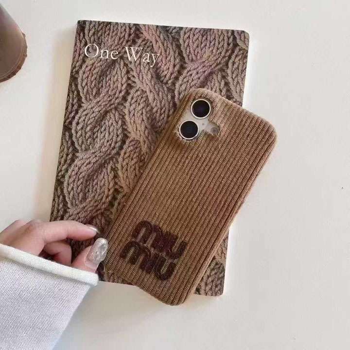 ミュウミュウ iphone17 proケース コーデュロイ