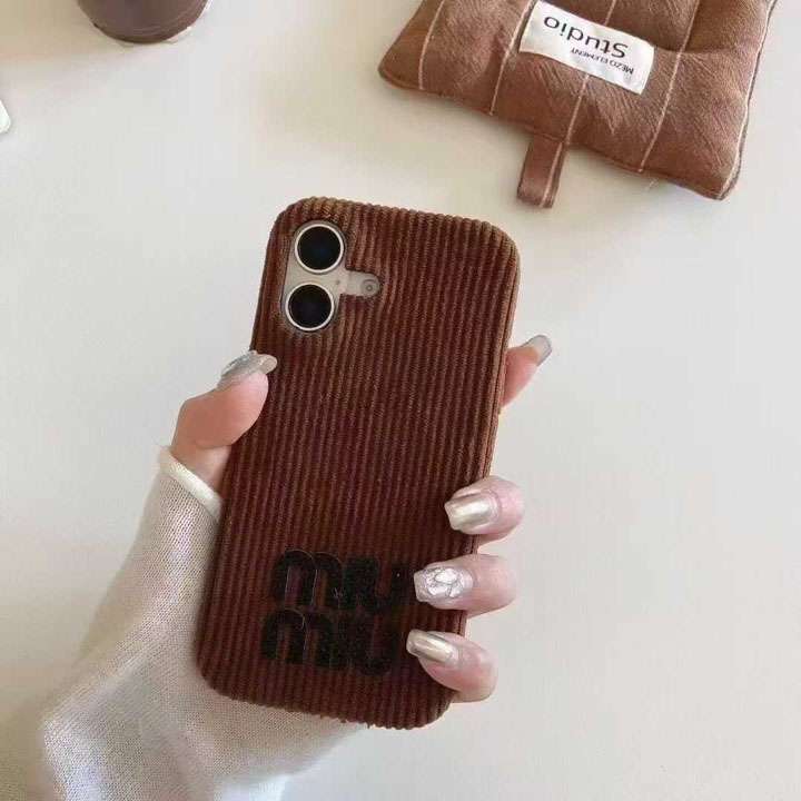 ミュウミュウ iphone17 proケース コーデュロイ